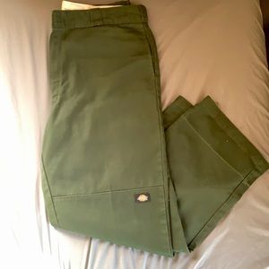 Forest Green, loose fitting, double knee, Dickies pants